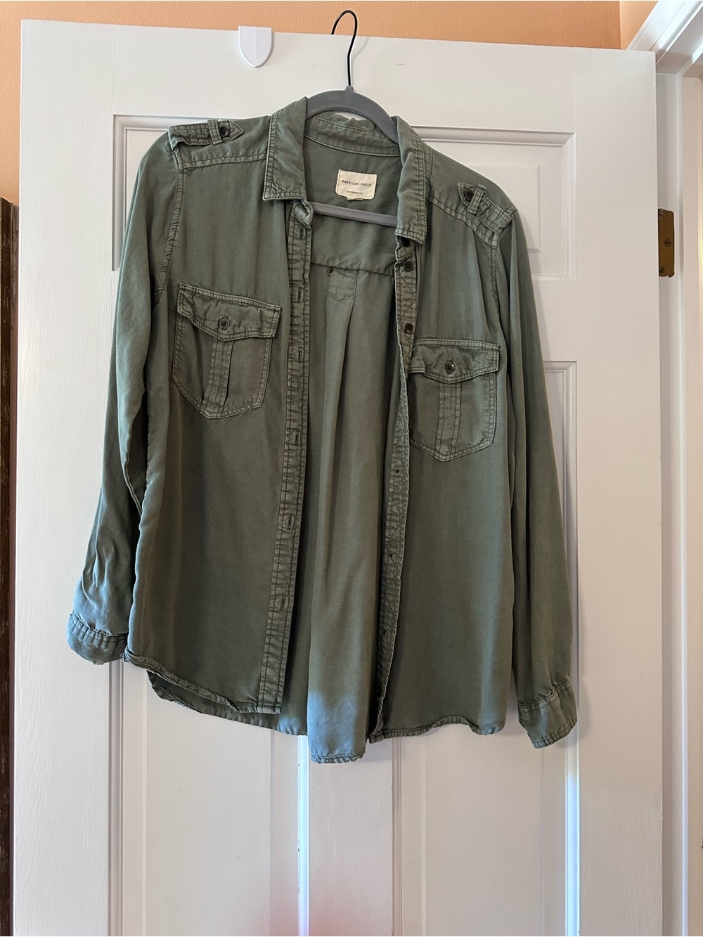 American Eagle Outfitters Olive Utility Shirt Jacket